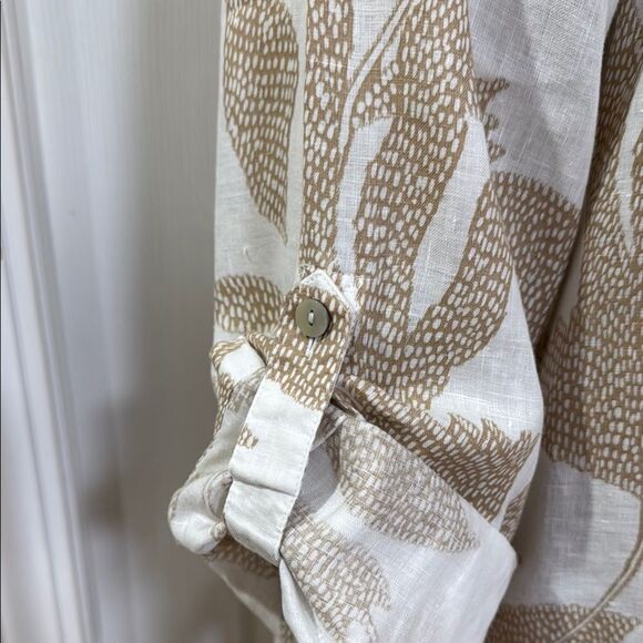 CHICO’S LINEN ETCHED LEAF TUNIC - Picture 3 of 8